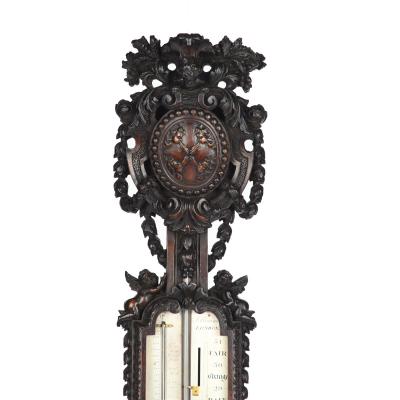 Lord Vernon s Sudbury Hall lime wood barometer by J Braund after Grinling