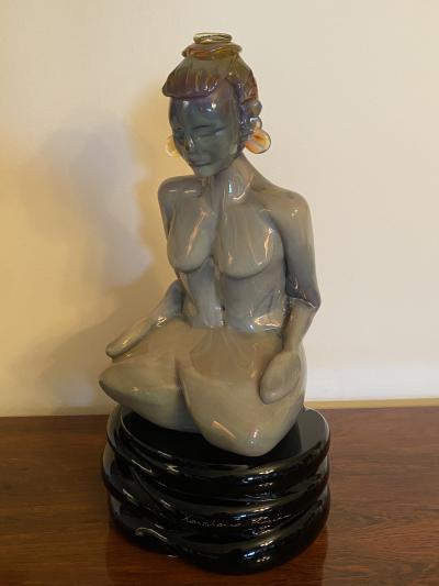 Loredano Rosin Calcedonia glass Buddha by Loredano Rosin
