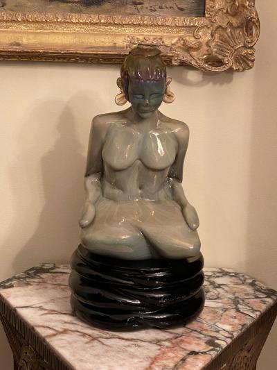 Loredano Rosin Calcedonia glass Buddha by Loredano Rosin