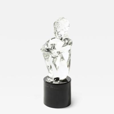 Lorenado Rosin Mid Century Hand Blown Murano Glass Figural Sculpture signed Lorenado Rosin
