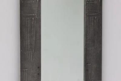 Lorenzo Burchiellaro Cast Aluminum Mirror by Lorenzo Burchiellaro Italy 1970s