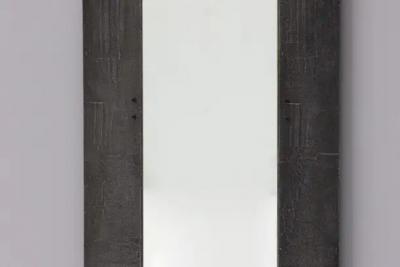 Lorenzo Burchiellaro Cast Aluminum Mirror by Lorenzo Burchiellaro Italy 1970s
