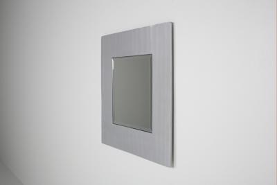 Lorenzo Burchiellaro Cast aluminum square mirror by Lorenzo Burchiellaro 1970s