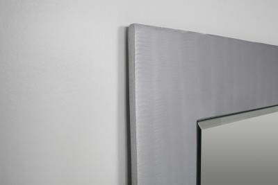 Lorenzo Burchiellaro Cast aluminum square mirror by Lorenzo Burchiellaro 1970s