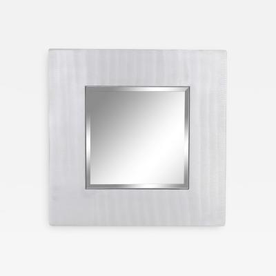 Lorenzo Burchiellaro Cast aluminum square mirror by Lorenzo Burchiellaro 1970s