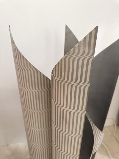 Lorenzo Burchiellaro Mid Century Modern Metal Sculpture Floor Lamp by Burchiellaro Italy 1970s