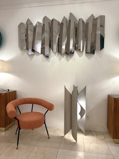 Lorenzo Burchiellaro Mid Century Modern Metal Sculpture Floor Lamp by Burchiellaro Italy 1970s