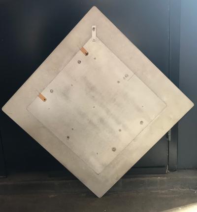 Lorenzo Burchiellaro Modern Etched Aluminum Mirror by Lorenzo Burchiellaro Signed Italy 1970s