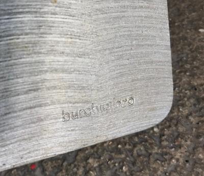 Lorenzo Burchiellaro Modern Etched Aluminum Mirror by Lorenzo Burchiellaro Signed Italy 1970s