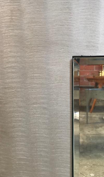 Lorenzo Burchiellaro Modern Etched Aluminum Mirror by Lorenzo Burchiellaro Signed Italy 1970s