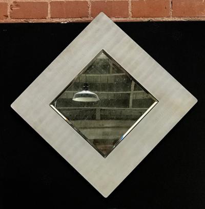 Lorenzo Burchiellaro Modern Etched Aluminum Mirror by Lorenzo Burchiellaro Signed Italy 1970s