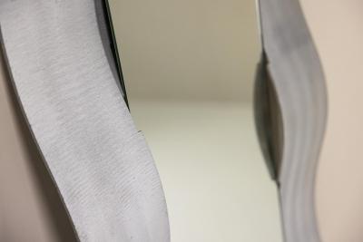 Lorenzo Burchiellaro Wave Mirror in Chiseled Aluminum by Lorenzo Burchiellaro Italy ca 1975