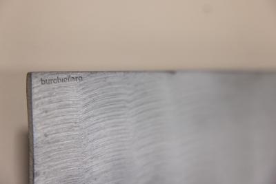 Lorenzo Burchiellaro Wave Mirror in Chiseled Aluminum by Lorenzo Burchiellaro Italy ca 1975