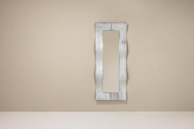 Lorenzo Burchiellaro Wave Mirror in Chiseled Aluminum by Lorenzo Burchiellaro Italy ca 1975