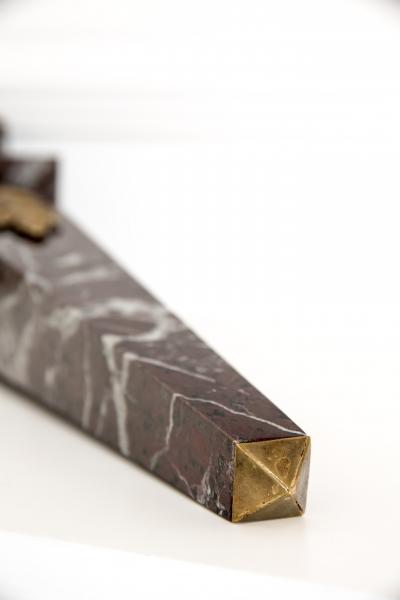 Lorenzo Ciompi Pair of Italian Red Marble and Bronze Obelisks Acanthus Limited Edition 2017