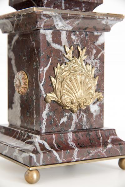 Lorenzo Ciompi Pair of Italian Red Marble and Bronze Obelisks Acanthus Limited Edition 2017