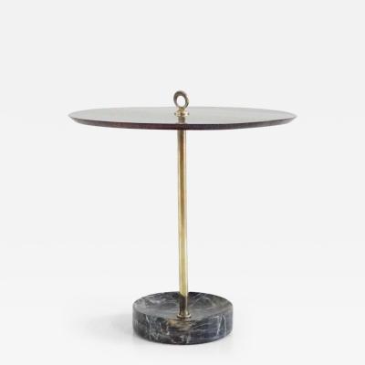 Lorenzo Ciompi round gueridon side table brass marble and walnut C6 Lorenzo Ciompi 2025