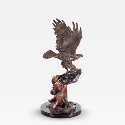 Lorenzo E Ghiglieri Eagle and Flag Bronze Sculpture by Lorenzo E Ghiglieri Limited Edition 205 475