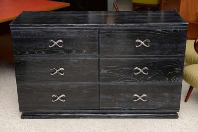 Lorin Jackson Cerused and Ebonized Six Drawer Chest by Lorin Jackson for Grosfield House