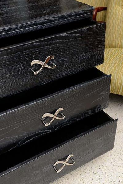Lorin Jackson Cerused and Ebonized Six Drawer Chest by Lorin Jackson for Grosfield House