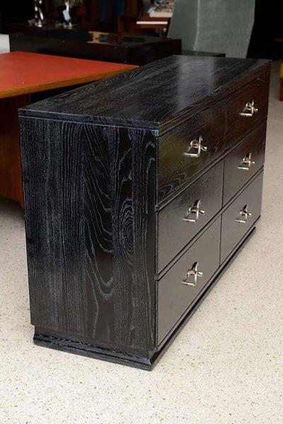 Lorin Jackson Cerused and Ebonized Six Drawer Chest by Lorin Jackson for Grosfield House