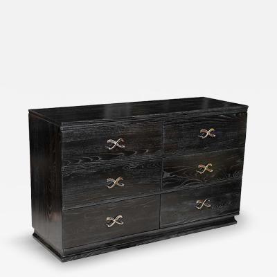 Lorin Jackson Cerused and Ebonized Six Drawer Chest by Lorin Jackson for Grosfield House