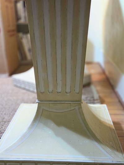 Lorin Jackson Lorin Jackson Grosfeld House Pair Carved Wood Consoles 1940s Leather Tops