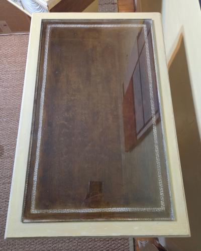 Lorin Jackson Lorin Jackson Grosfeld House Pair Carved Wood Consoles 1940s Leather Tops