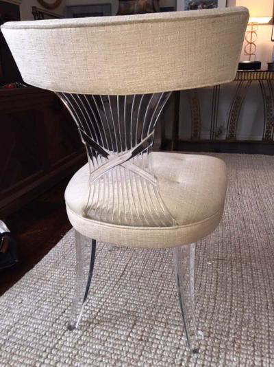 Lorin Jackson Ultra Rare Art Deco Lucite Grosfeld House Chair by Lorin Jackson