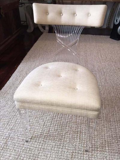 Lorin Jackson Ultra Rare Art Deco Lucite Grosfeld House Chair by Lorin Jackson