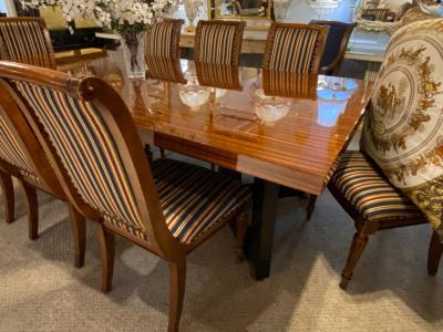 Lorin Marsh Dining Conference Table Smorgasbord Lacquered Zebra Wood and Brass