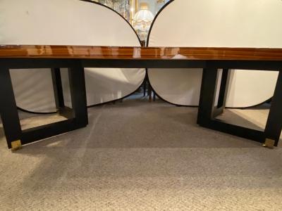 Lorin Marsh Dining Conference Table Smorgasbord Lacquered Zebra Wood and Brass