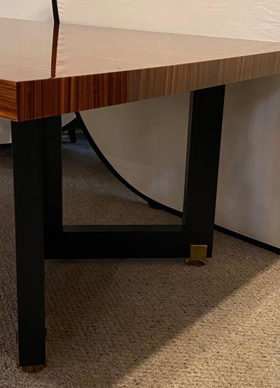 Lorin Marsh Dining Conference Table Smorgasbord Lacquered Zebra Wood and Brass