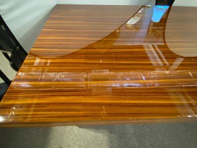Lorin Marsh Dining Conference Table Smorgasbord Lacquered Zebra Wood and Brass