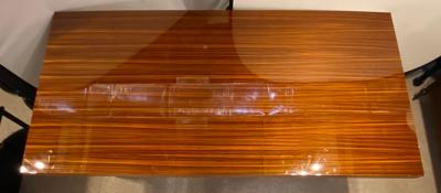 Lorin Marsh Dining Conference Table Smorgasbord Lacquered Zebra Wood and Brass