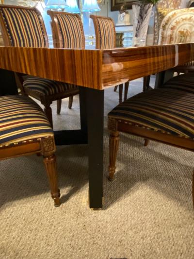 Lorin Marsh Dining Conference Table Smorgasbord Lacquered Zebra Wood and Brass