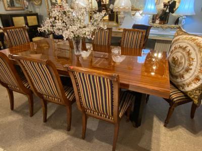 Lorin Marsh Dining Conference Table Smorgasbord Lacquered Zebra Wood and Brass