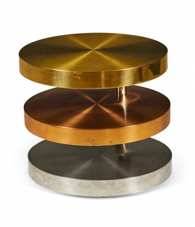 Lorin Marsh Lorin Marsh High Style Mixed Metals Rolling Swiveling Cocktail Coffee Table