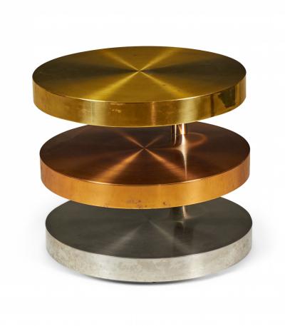 Lorin Marsh Lorin Marsh High Style Mixed Metals Rolling Swiveling Cocktail Coffee Table