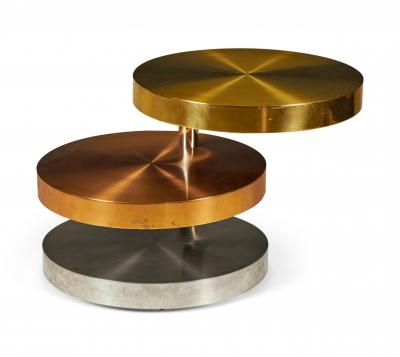 Lorin Marsh Lorin Marsh High Style Mixed Metals Rolling Swiveling Cocktail Coffee Table