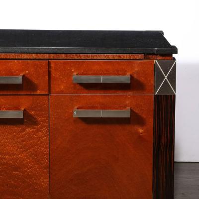 Lorin Marsh Mid Century Marble Macassar Walnut End Tables Nightstands by Lorin Marsh