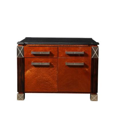 Lorin Marsh Mid Century Marble Macassar Walnut End Tables Nightstands by Lorin Marsh