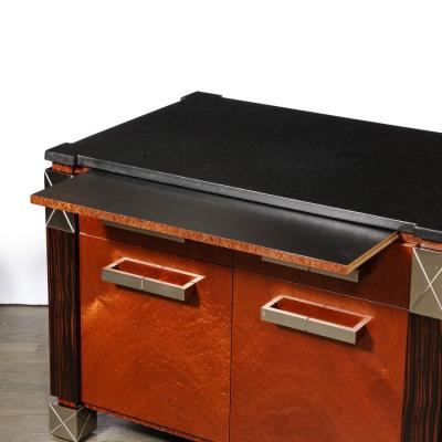 Lorin Marsh Mid Century Marble Macassar Walnut End Tables Nightstands by Lorin Marsh