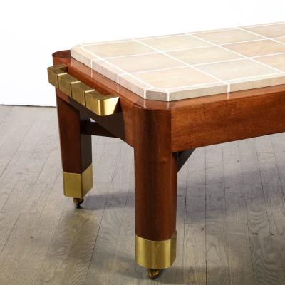 Lorin Marsh Modernist Cocktail Table with Shagreen Top and Brass Fittings by Lorin Marsh