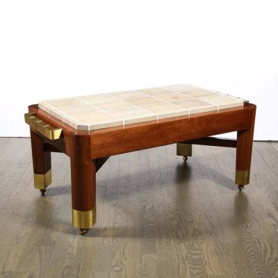 Lorin Marsh Modernist Cocktail Table with Shagreen Top and Brass Fittings by Lorin Marsh