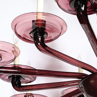 Lorin Marsh Modernist Hand Blown Classical Amethyst Murano Glass Chandelier by Lorin Marsh