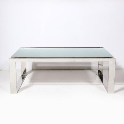 Lorin Marsh Modernist Nickel and Lucite Glacial Cocktail Table by Lorin Marsh
