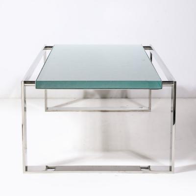 Lorin Marsh Modernist Nickel and Lucite Glacial Cocktail Table by Lorin Marsh