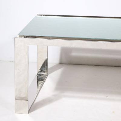 Lorin Marsh Modernist Nickel and Lucite Glacial Cocktail Table by Lorin Marsh