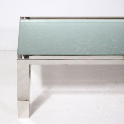 Lorin Marsh Modernist Nickel and Lucite Glacial Cocktail Table by Lorin Marsh